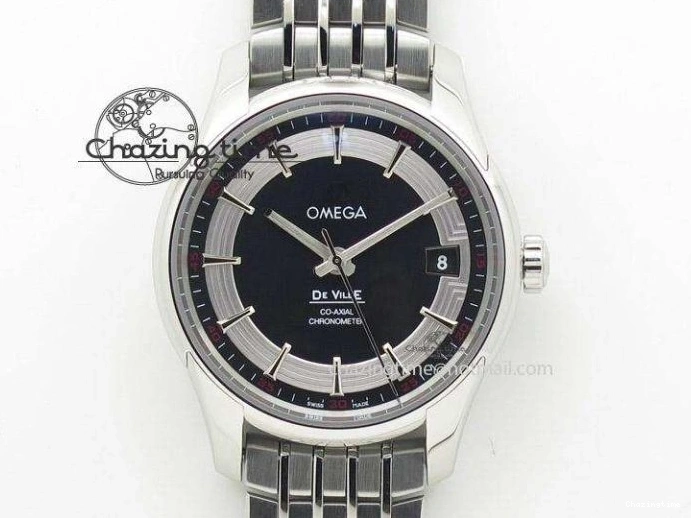 0429 UrbanChic De Ville YG MKF 1:1 Best Edition Silver Dial YG Markers on Black Leather Strap MIYOTA 9015 V 8048